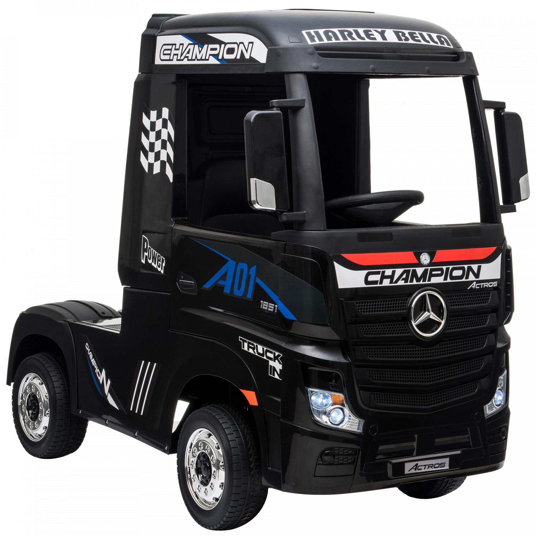 Xtreme 24V 4WD Licensed Mercedes Benz Ride on Electric Lorry Truck Painted Black