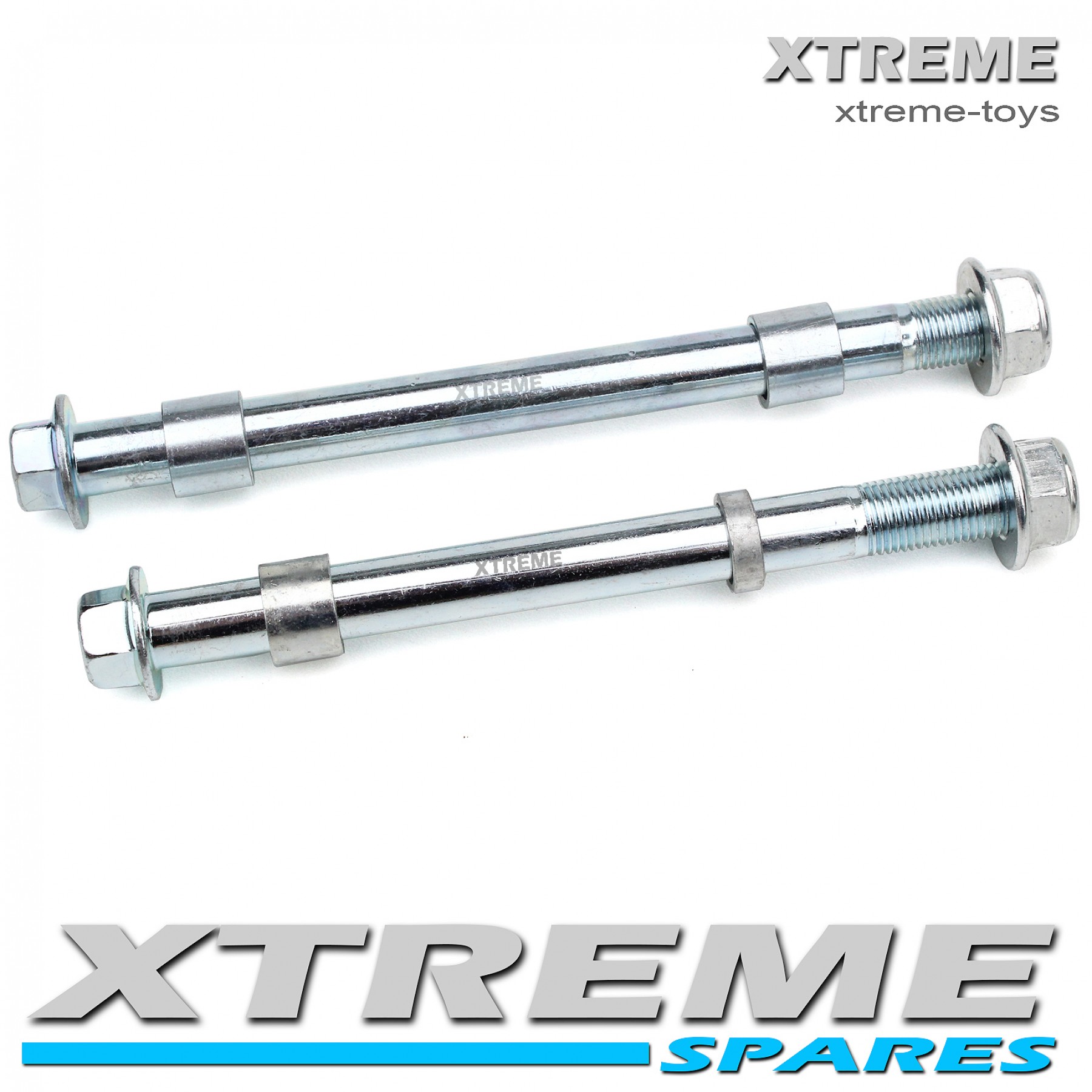 MINI DIRT BIKE FRONT AND REAR AXLE SPINDLE SET WITH SPACERS / XTM Pro-Rider / CRX