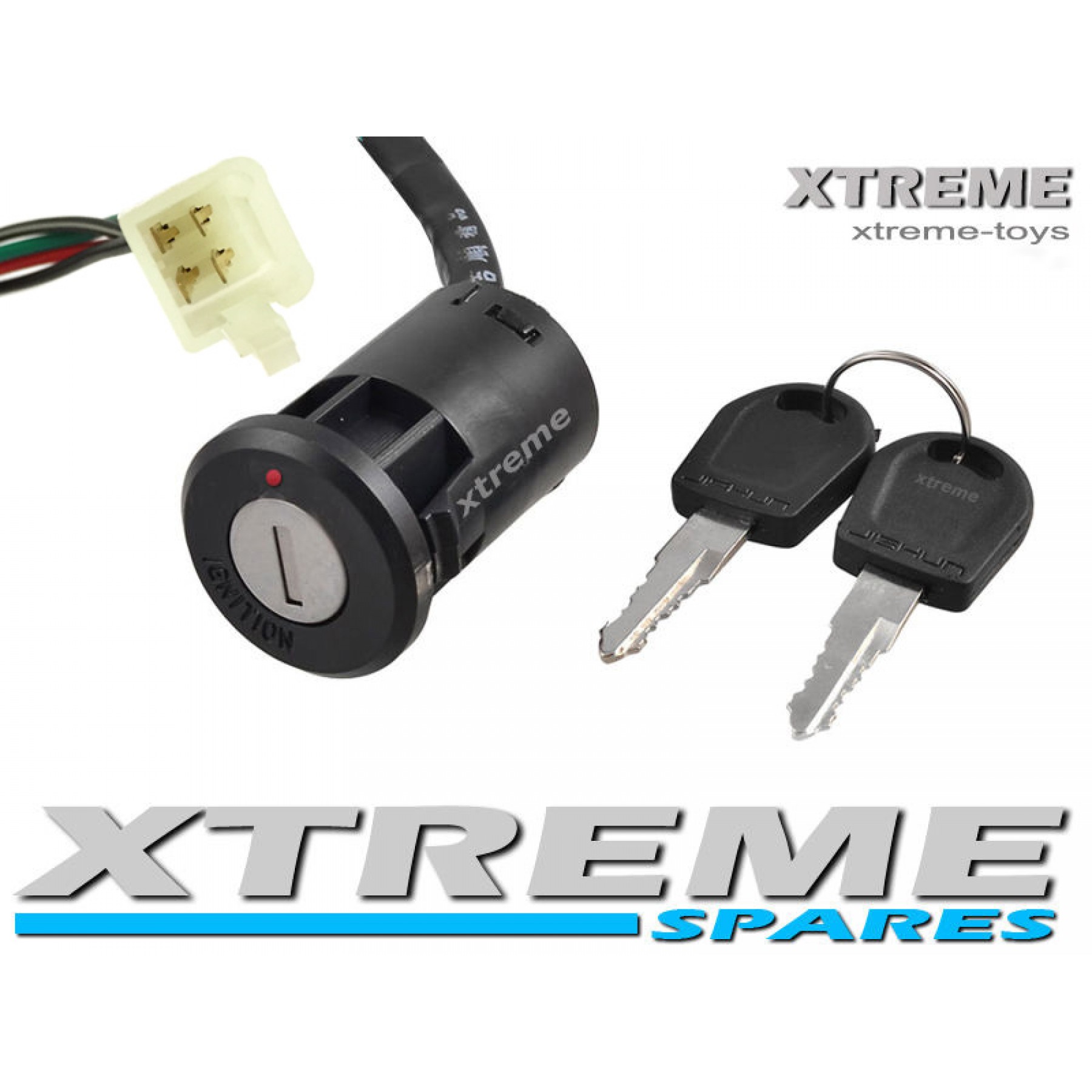 ELECTRIC QUAD / DIRT BIKE / SCOOTER / 4 WIRE IGNITION + KEY 4 PIN CONNECTOR 