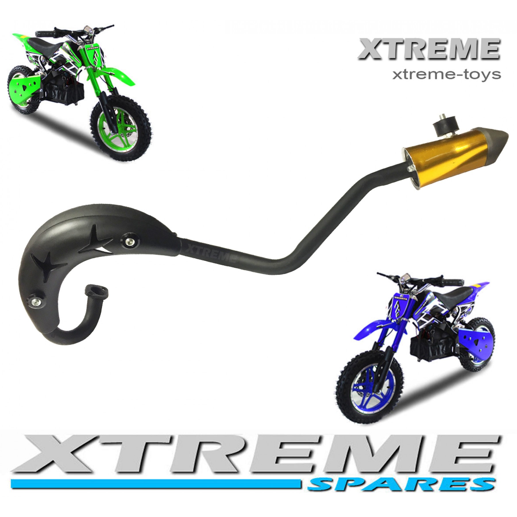 MINI MOTO/ DIRT BIKE/ PIT BIKE COMPLETE EXHAUST PIPE SET WITH EXHAUST COVER 49-50cc