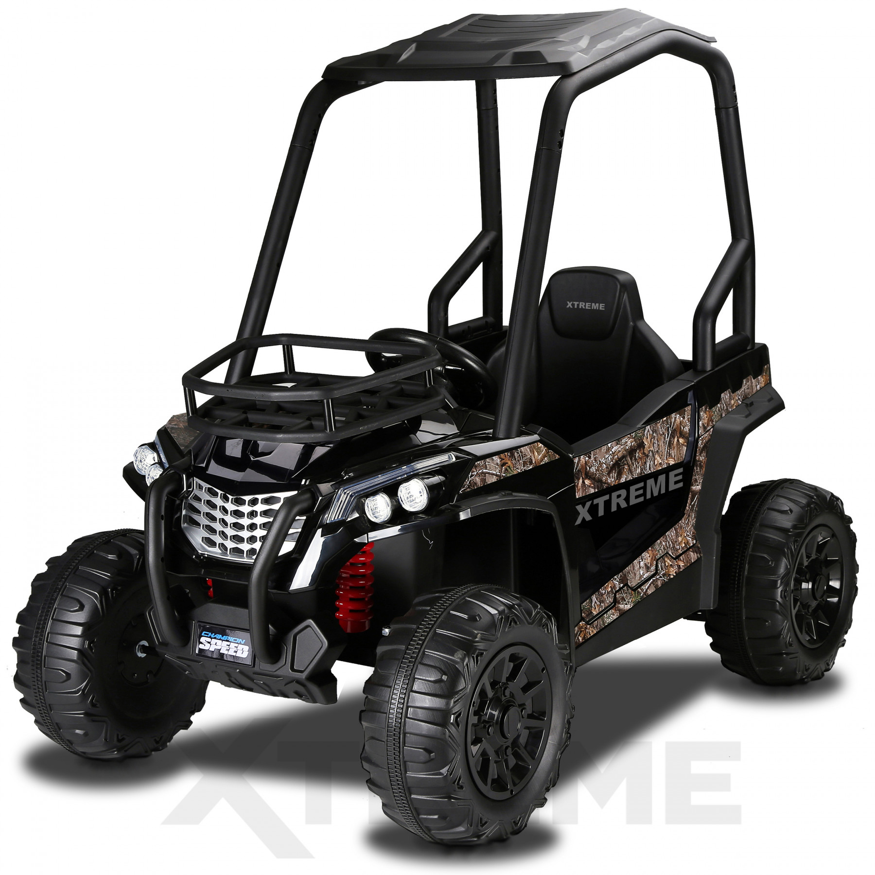 Xtreme BIG 12v Ride on Buggy Off Road UTV Jeep With Roll Cage Black