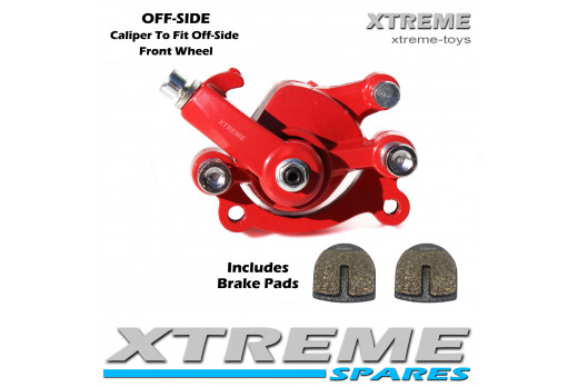 XTM RACING QUAD RED FRONT OFF-SIDE BRAKE CALIPER