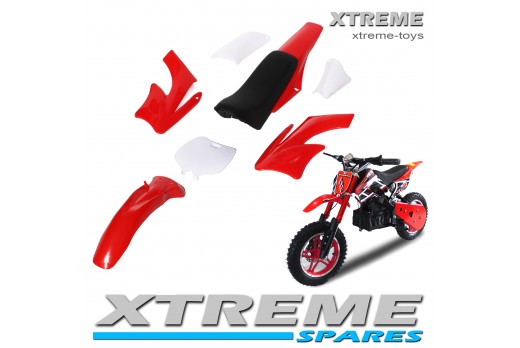MINI NITRO DIRT BIKE / MOTOR BIKE COMPLETE RED PLASTICS KIT  