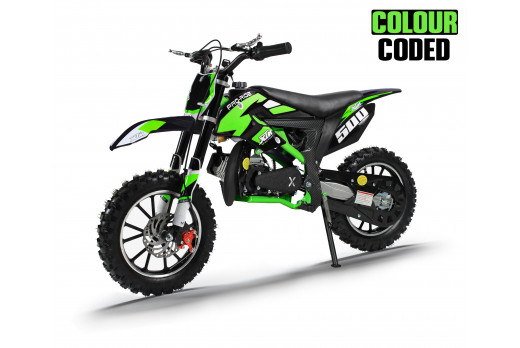 XTM PRO-RIDER 50cc DIRT BIKE COLOUR-CODED BLACK GREEN