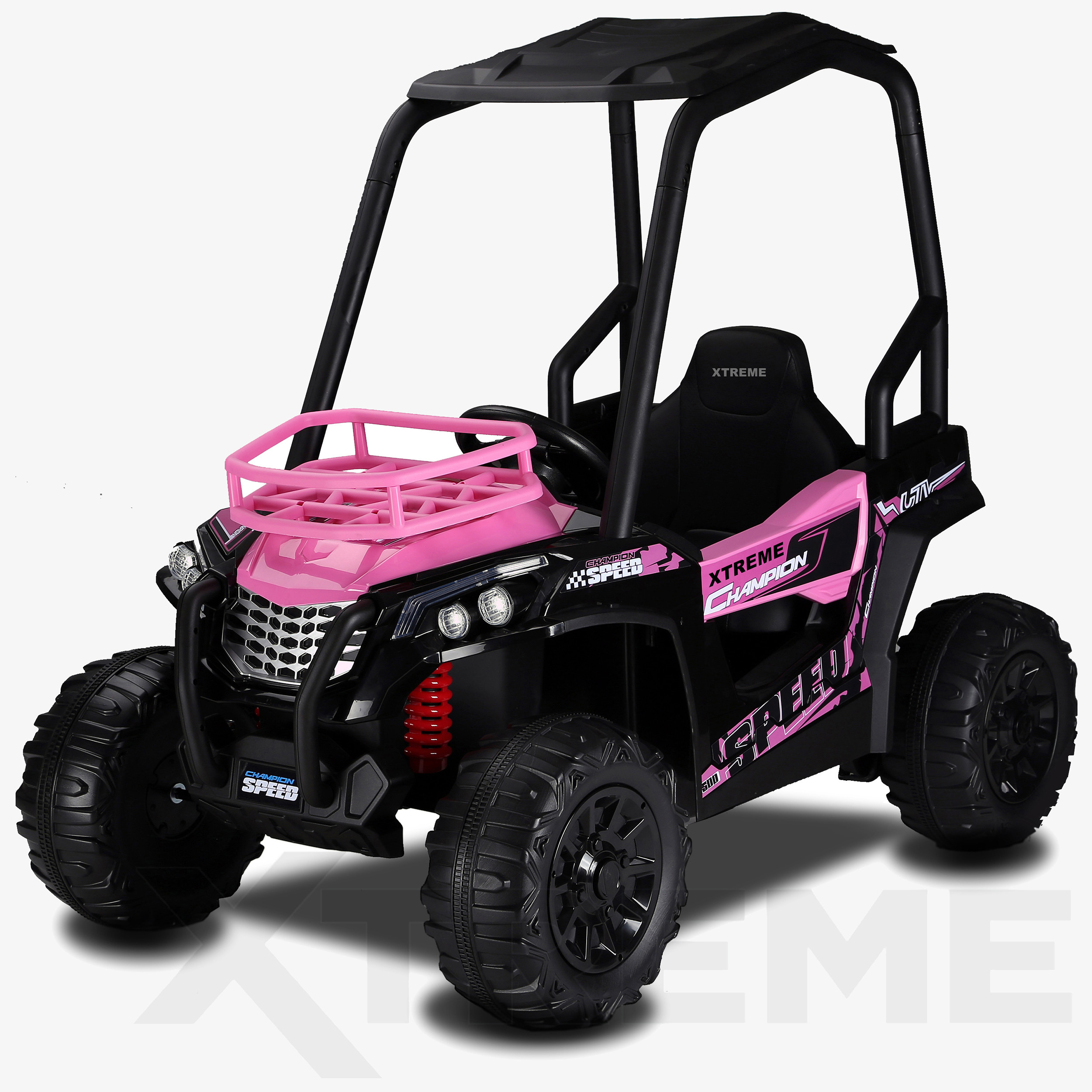 Xtreme BIG 12v Ride on Buggy Off Road UTV Jeep With Roll Cage Pink